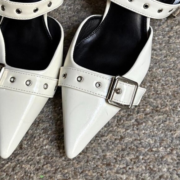 Women's White Mules - Picture 2 of 3